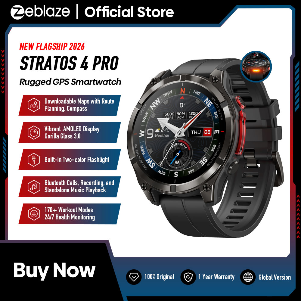 Hybrid Smartwatch - Zeblaze Stratos 4 PRO Layar AMOLED