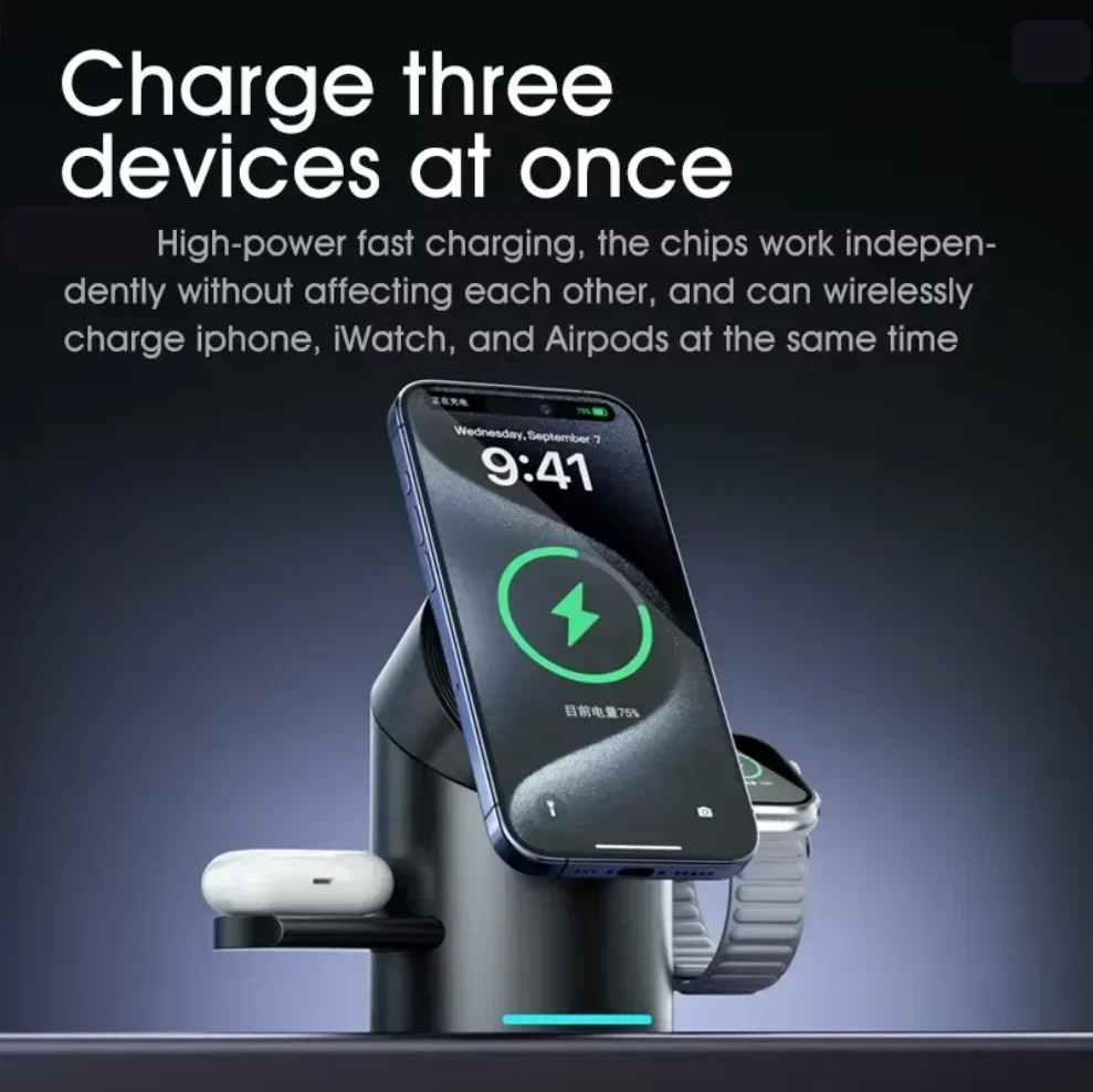 Smartwatch Phone Watches - Pengisi Daya Nirkabel Magnetik 3in1 Qi2
