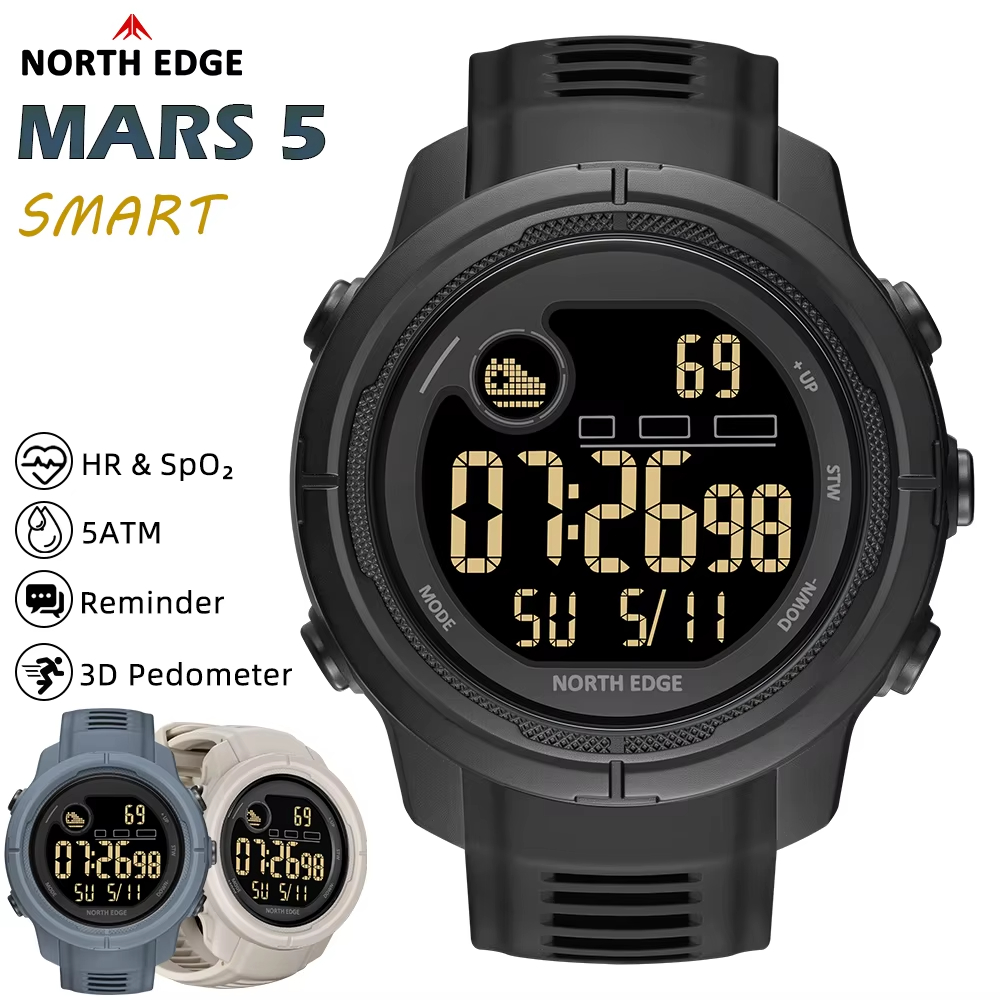 Smartwatch Watches Digital - NORTH EDGE NEW MARS 5 Jam