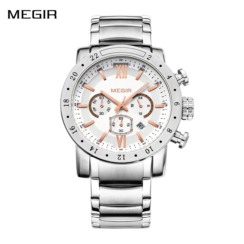 Smartwatch Watches For Men Digital - MEGIR Jam Tangan Kasual Baja Tahan
