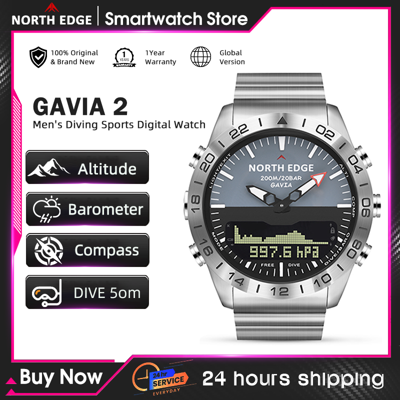 Smartwatch Watches For Men Digital - NORTH EDGE Jam Tangan Menyelam Pria