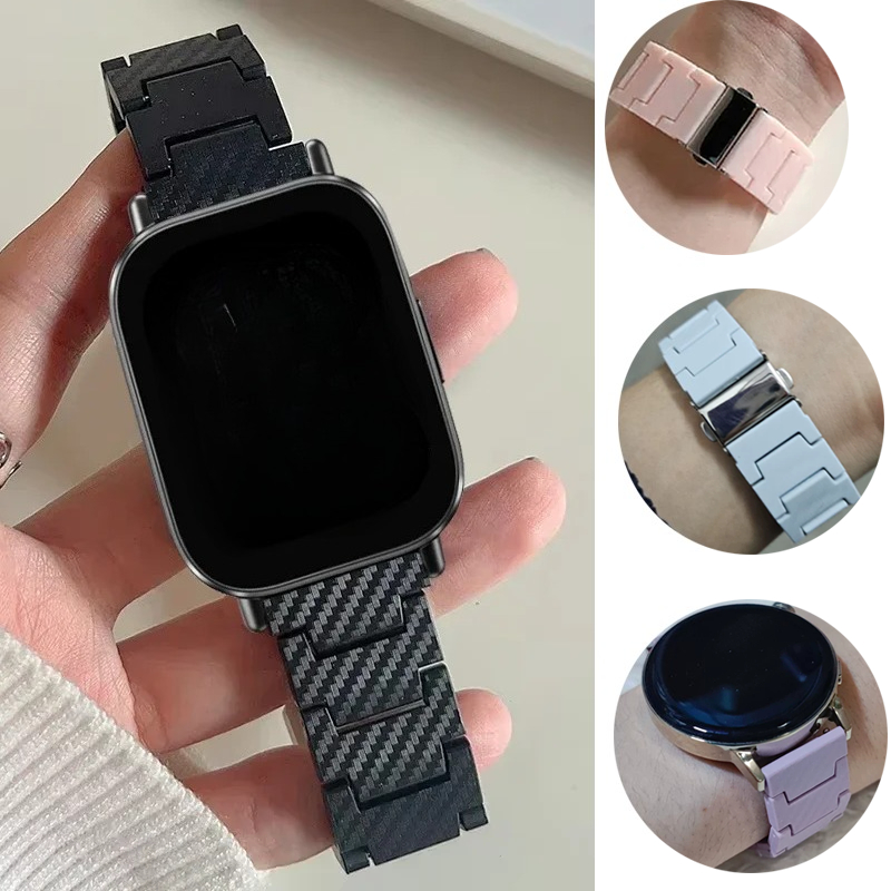 Smartwatch Samsung Watches For Women - Tali Serat Karbon 20Mm 22Mm untuk