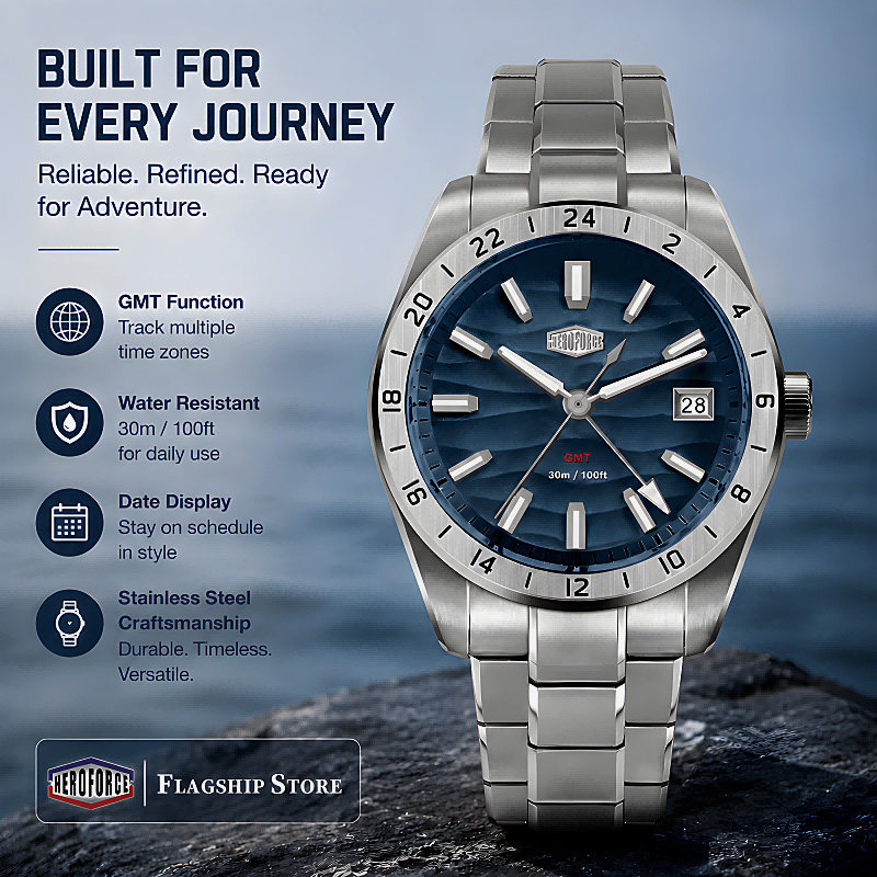 Smartwatch Luxury Watches For Men - HEROFORCE Jam Tangan Kuarsa Bercahaya Tahan