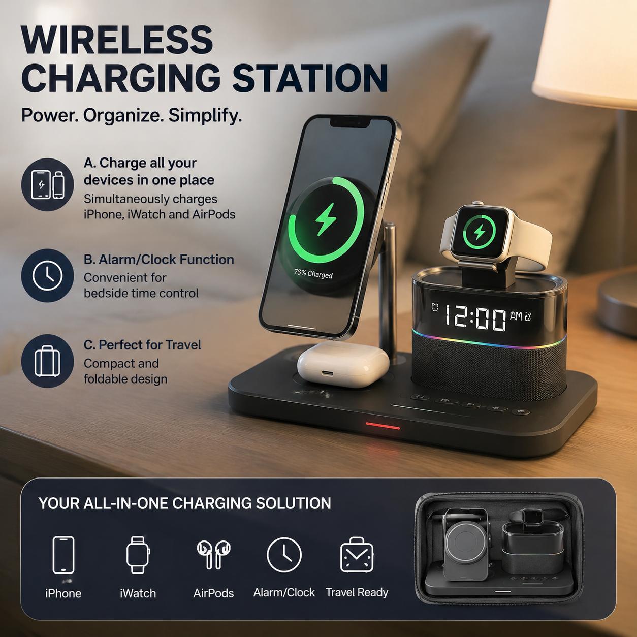 Stasiun Pengisian Daya Nirkabe - Smartwatch Phone Watches ulasan dan harga