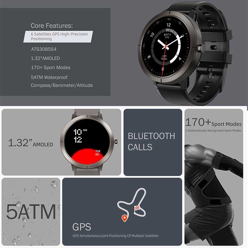 Jam Tangan Pintar GPS 2026 AMO - Hybrid Smartwatch ulasan dan harga
