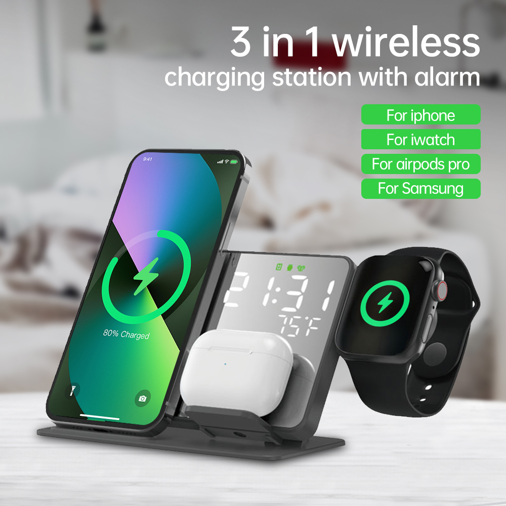 Pengisi Daya Nirkabel 3 In 1 u - Smartwatch Watches Digital ulasan dan harga