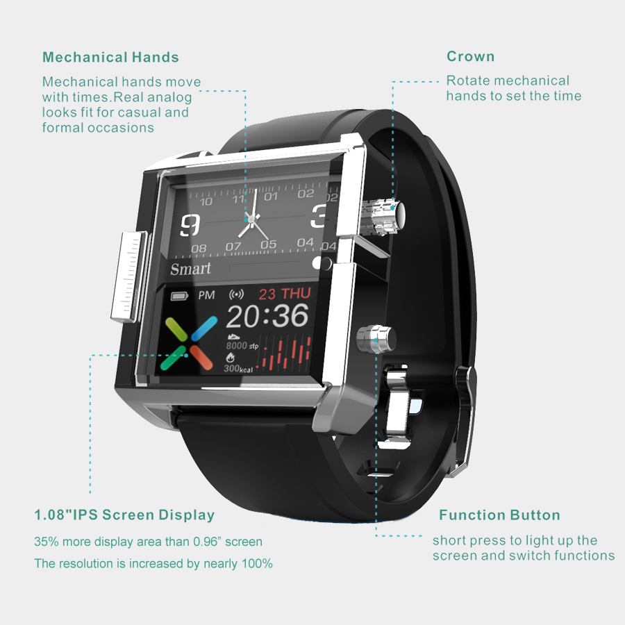 T9 jam tangan cerdas hibrida,  - Hybrid Smartwatch ulasan dan harga