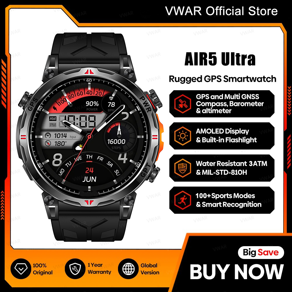 VWAR Air5 Ultra GPS Jam Tangan - Watch Vs Smartwatch ulasan dan harga